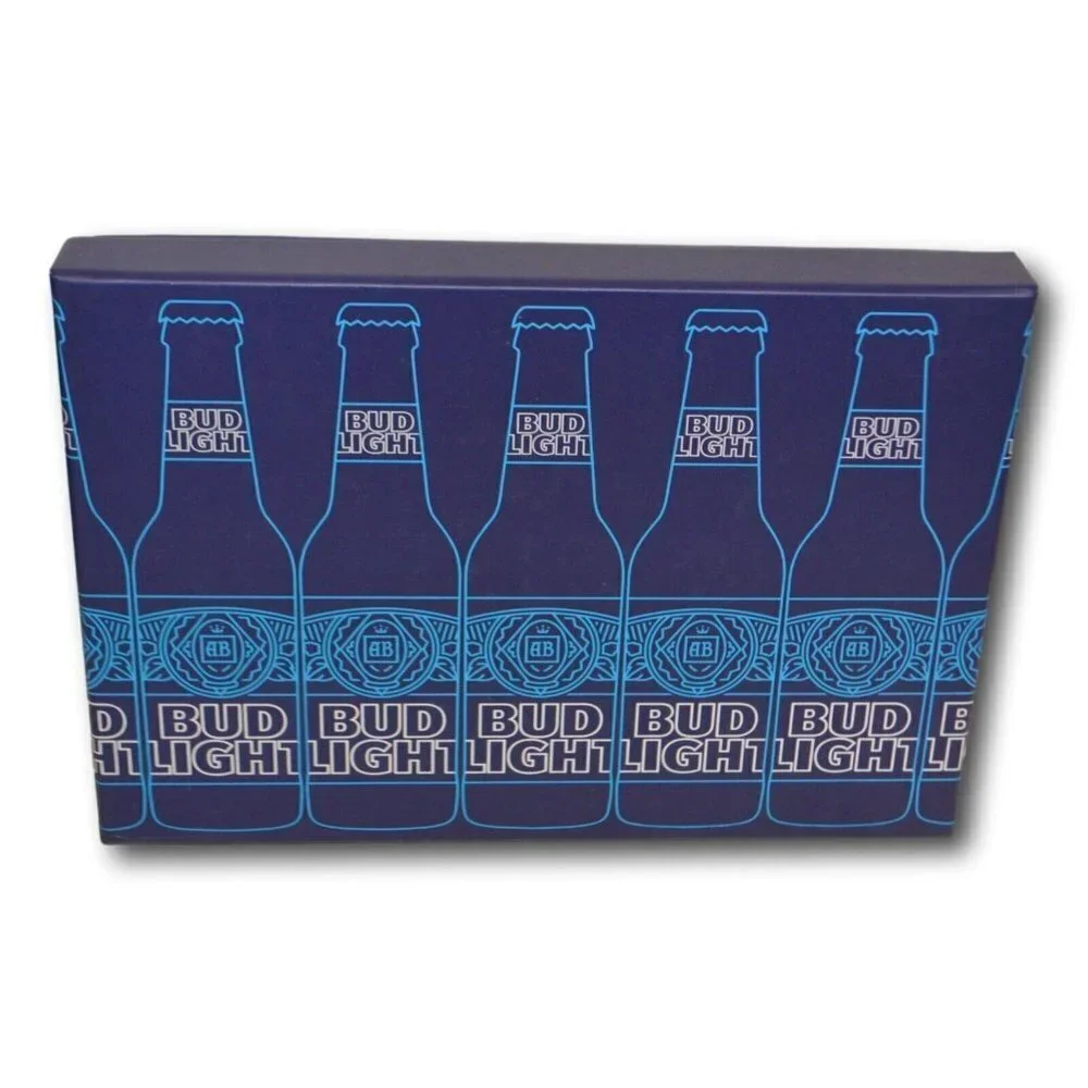 Budweiser Bud Light Men’s Blue Bifold Wallet & Can Coozie Set NIB